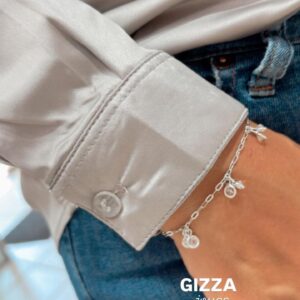 PULSERA DE PLATA MODELO CON CUBIC`S BLANCOS